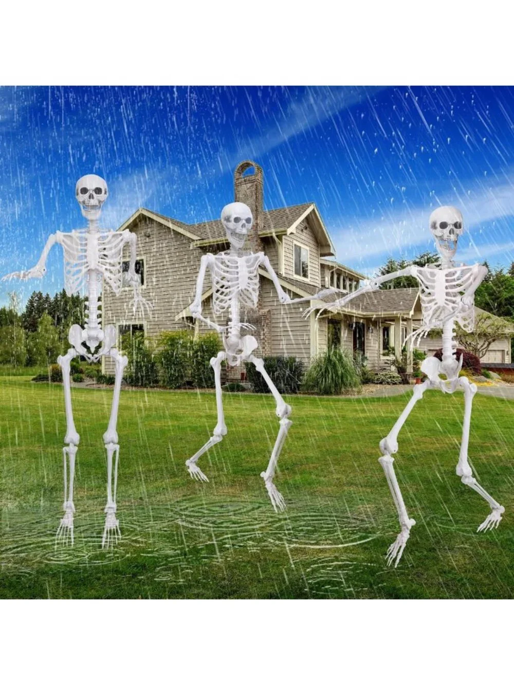 Life-Size 5.4Ft Halloween Skeletons - Realistic Posable Human Bones for Decor